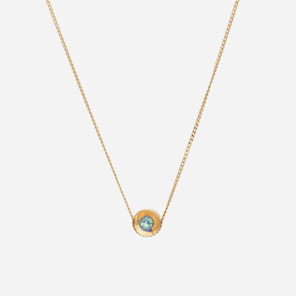 Spot 10K Necklace w. 2,5mm Aquamarine