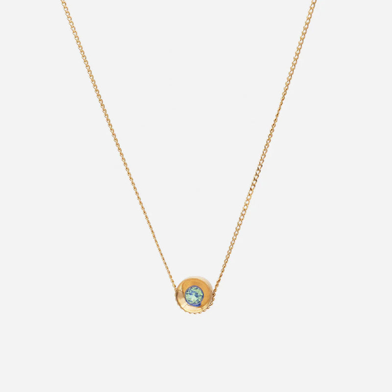 Spot 10K Necklace w. 2,5mm Aquamarine