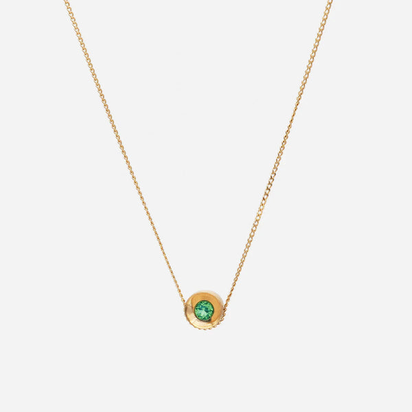 Spot 10K Necklace w. 2,5mm Emerald