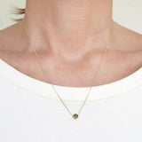 Spot 10K Necklace w. 2,5mm Emerald