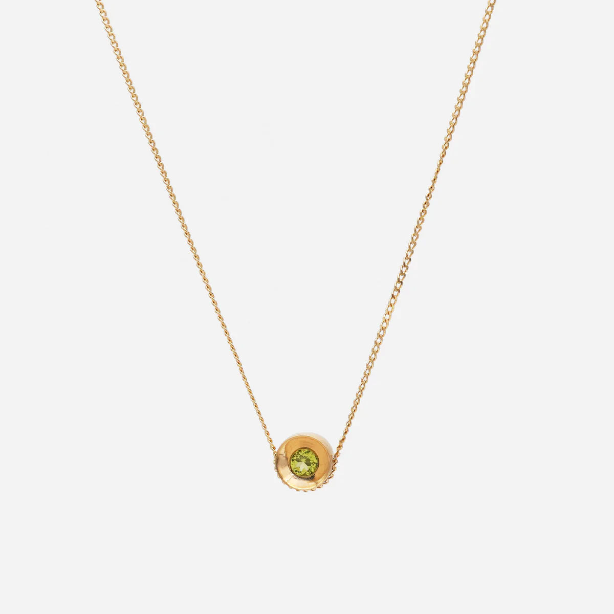 Spot 10K Halskæde w. 2,5mm Peridot