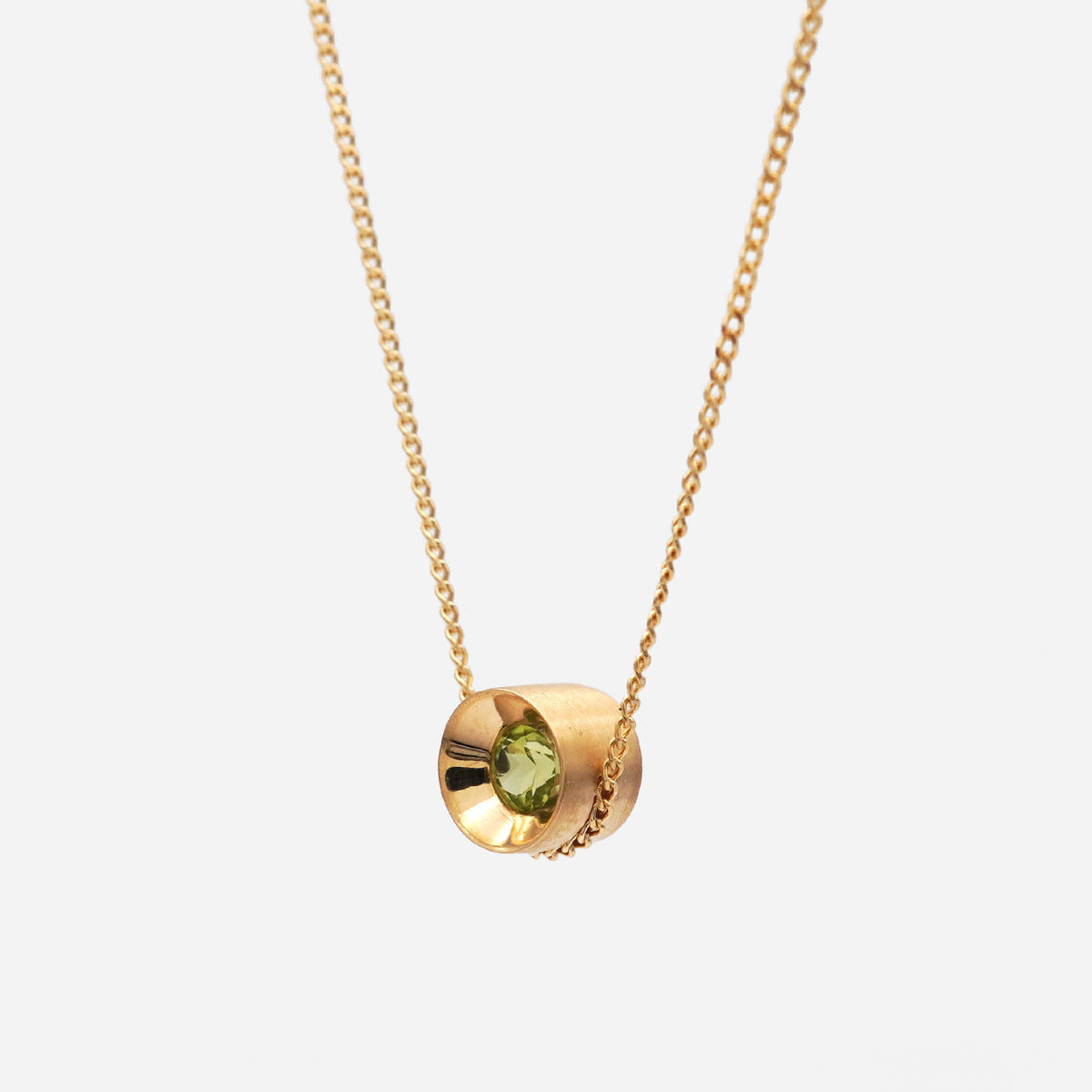Spot 10K Halskæde w. 2,5mm Peridot