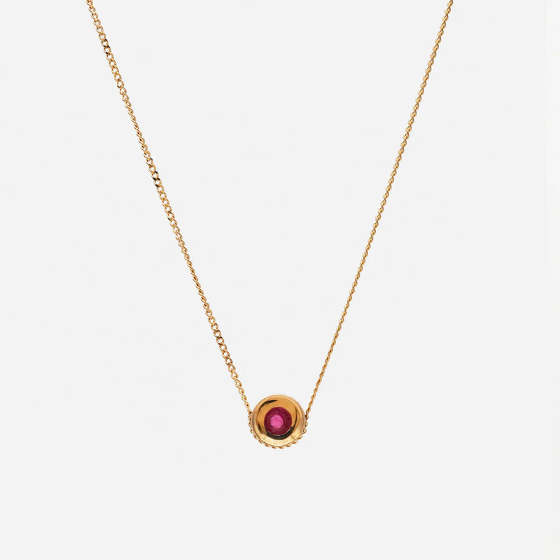 Spot 10K Necklace w. 2,5mm Ruby