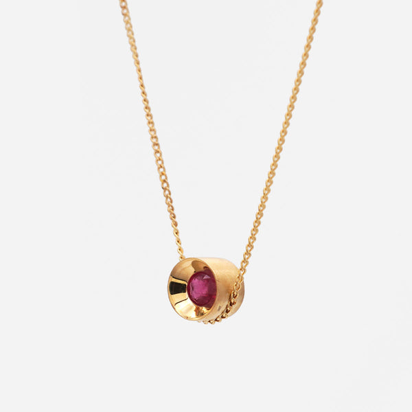 Spot 10K Necklace w. 2,5mm Ruby