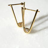 Tip L 18K & 10K Gold Earring w. Diamonds