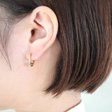 Tip S 18K & 10K Gold Earring w. Diamonds