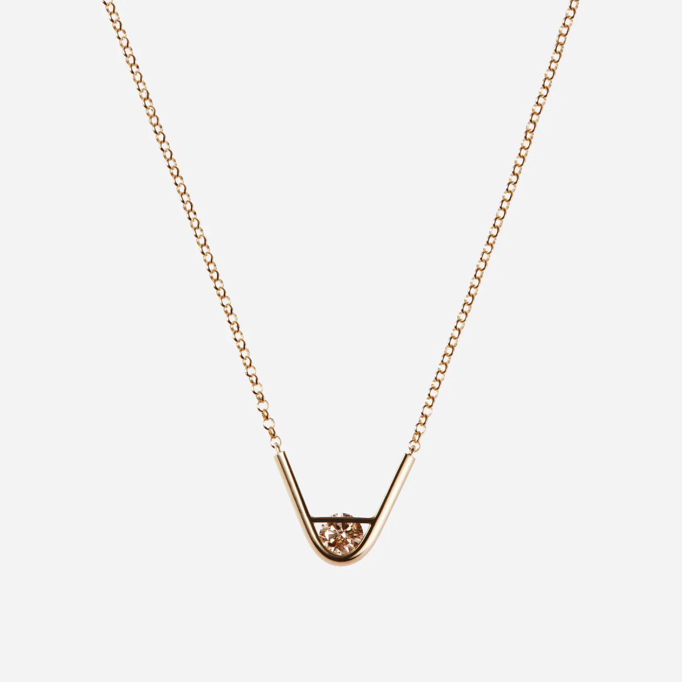 Tip 18K Gold Necklace w. Diamond