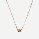 Tip 10K Gold Necklace w. Diamond