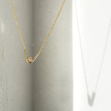 Tip 10K Gold Necklace w. Diamond