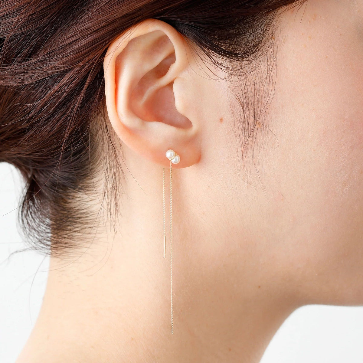 Twin Pearl American 18K & 10K Gold Earrings