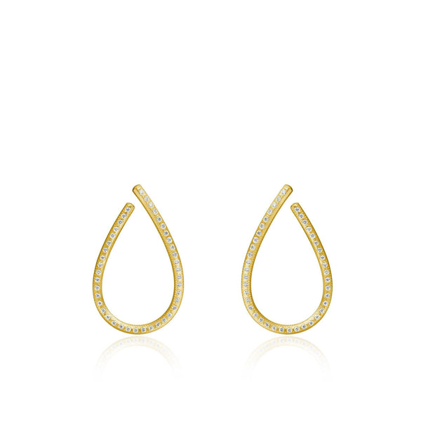 Kharisma Galaxy Medium 18K Gold Earrings w. Diamond