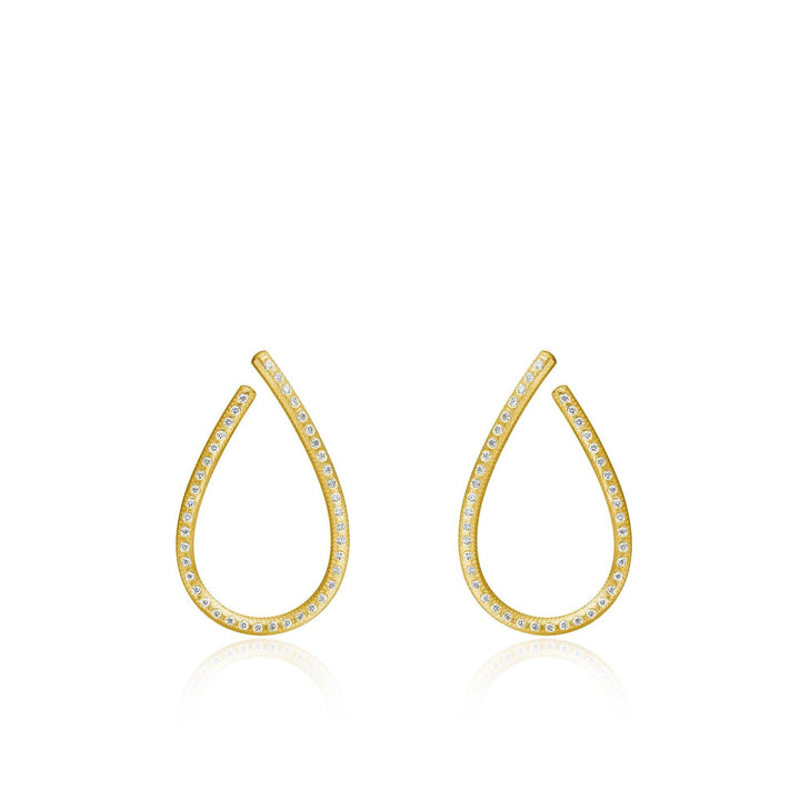 Kharisma Galaxy Medium 18K Gold Earrings w. Diamond