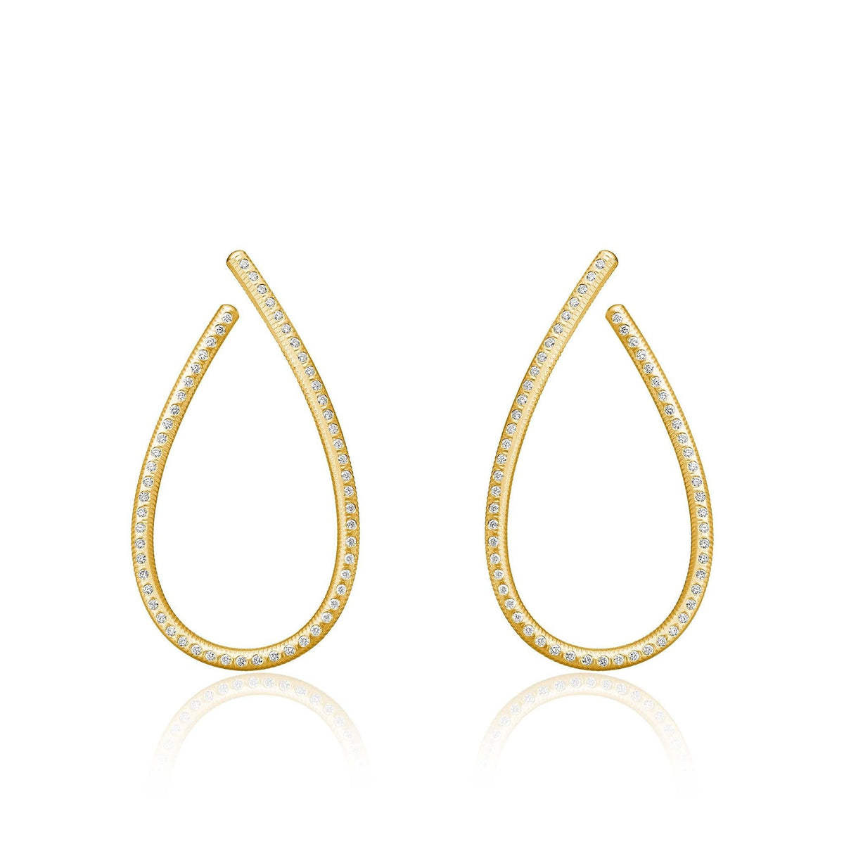 Kharisma Galaxy Large 18K Gold Earrings w. Diamond