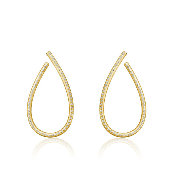 Kharisma Galaxy Large 18K Gold Earrings w. Diamond