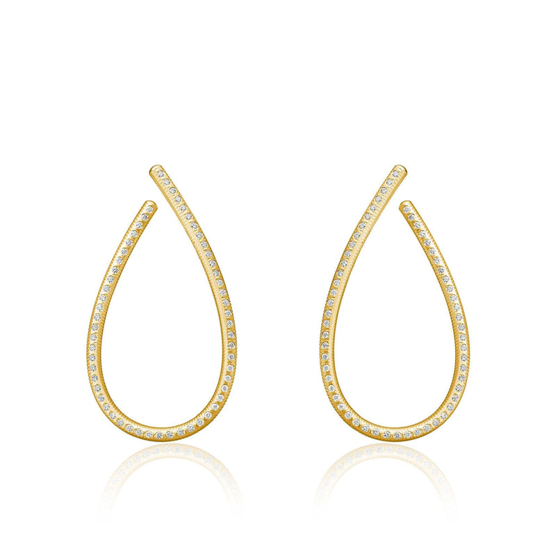 Kharisma Galaxy Large 18K Gold Earrings w. Diamond
