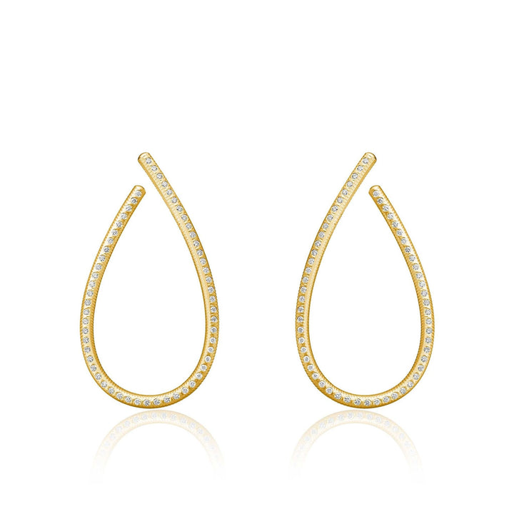 Kharisma Galaxy Large 18K Gold Earrings w. Diamond