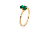 Smaragd Solitaire 14K Guld Ring