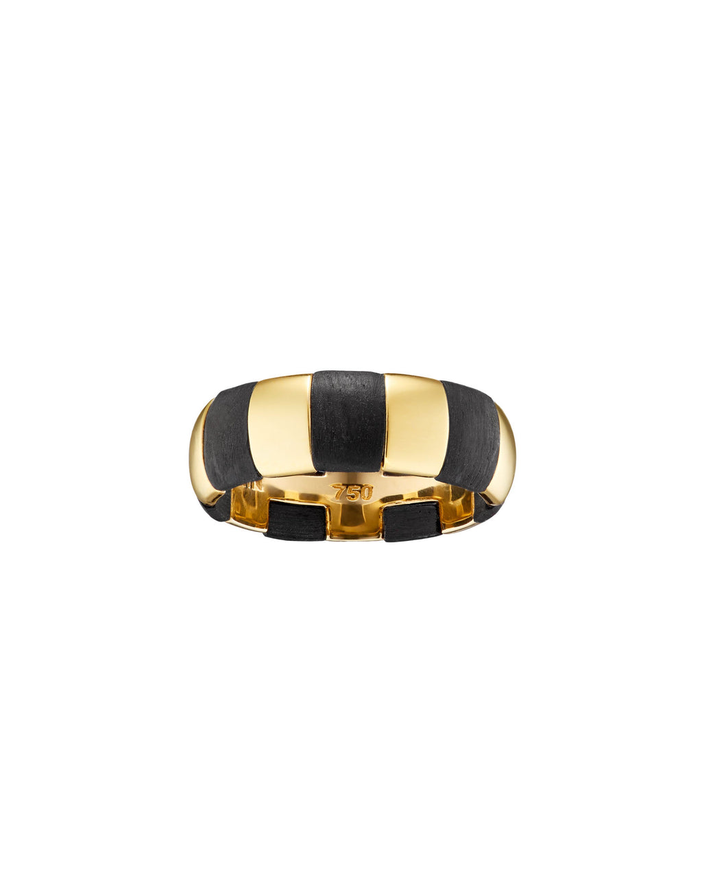 Hanna gestreift 18k goldener Ring