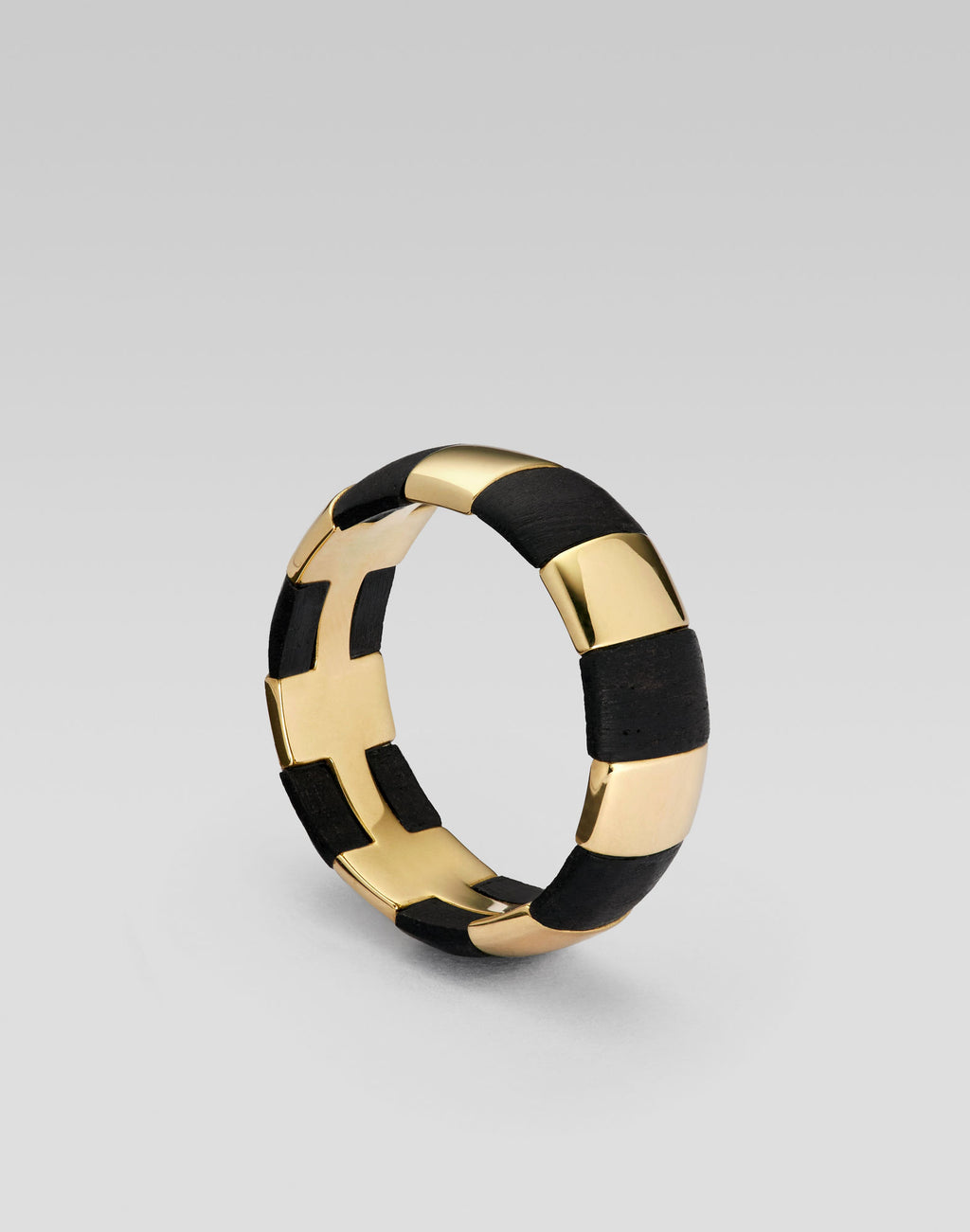 Hanna gestreift 18k goldener Ring