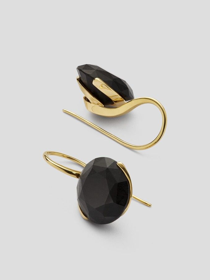 Meadow 18K Gold Earring w. 7ct Mpingo Wood