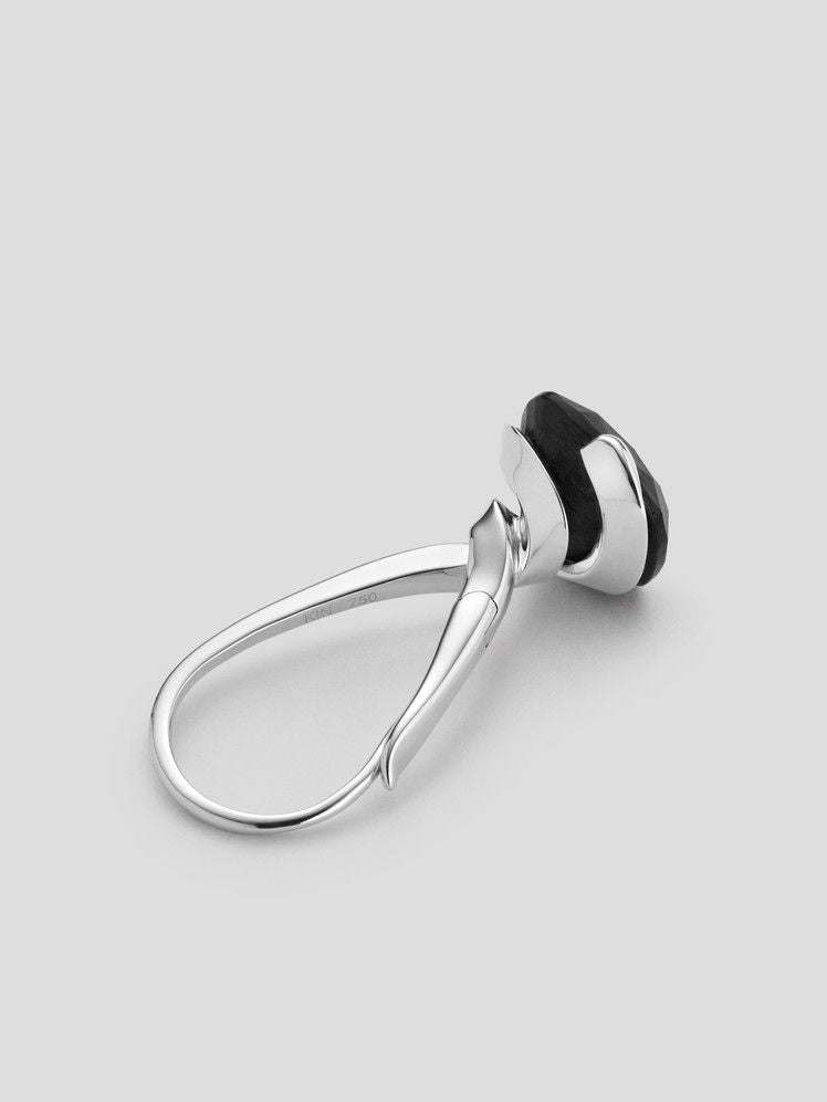 Mist Silver Earring w. 3ct Mpingo Wood