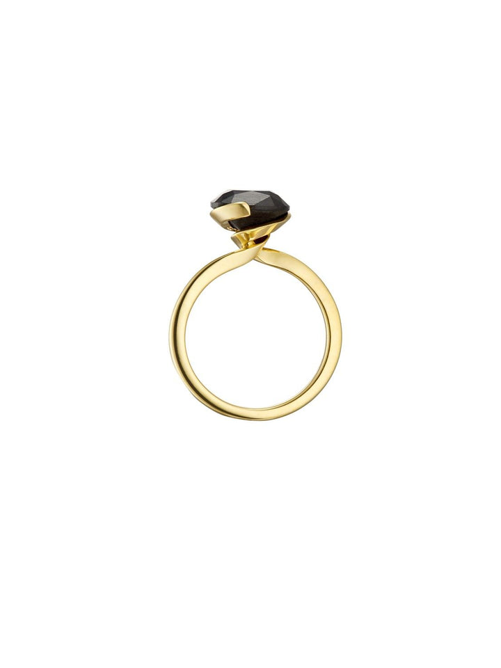Petal 18K Gold Ring w. 3ct Mpingo Wood