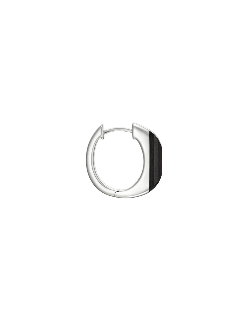 Resonanz Silberohrring w. Mpingo Wood