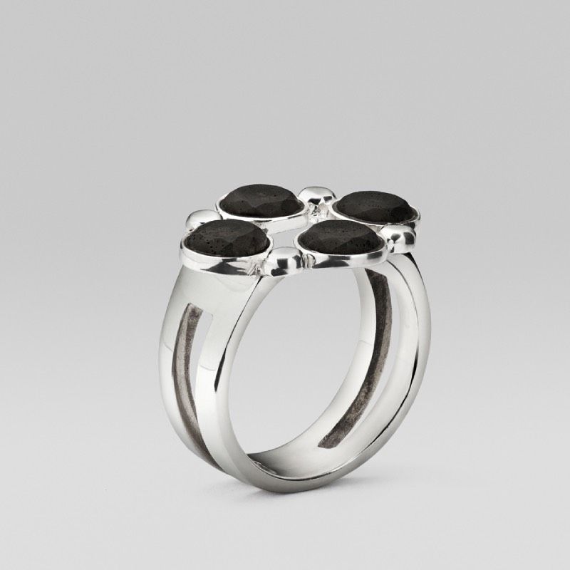 To The Forest Silver Ring w. Diamonds