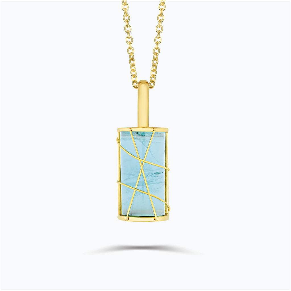 Karura 18K Gold Necklace w. Aquamarine