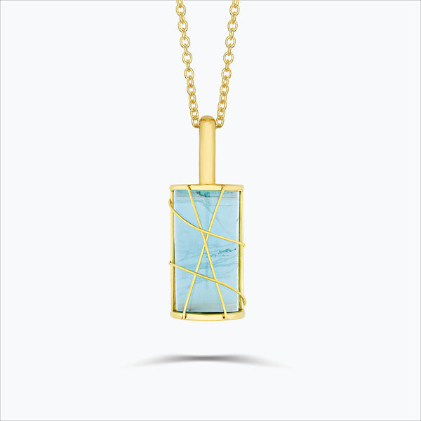 Karura 18K Gold Necklace w. Aquamarine