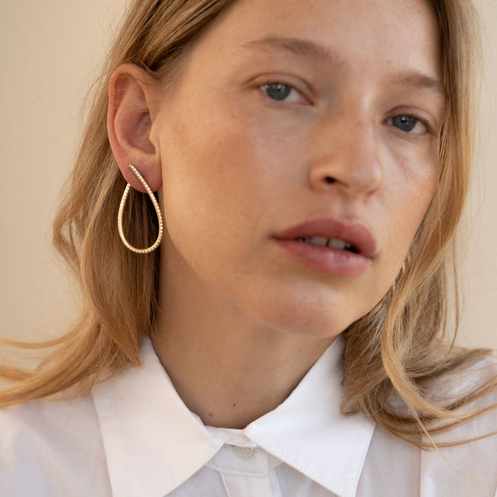 Kharisma Galaxy Large 18K Gold Earrings w. Diamond