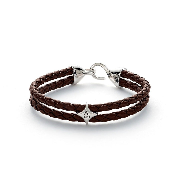 Brown Bolo Leather Silver Bracelet