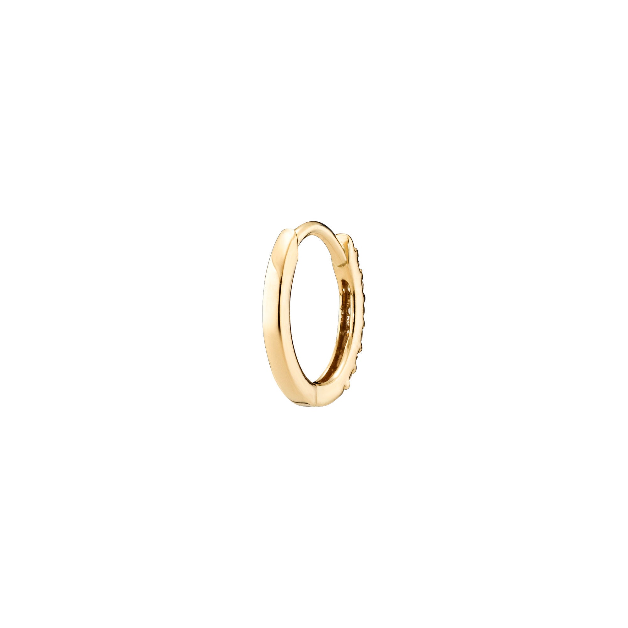 Lamarr 8 14k Gold Huggie W. Diamanten gewachsen