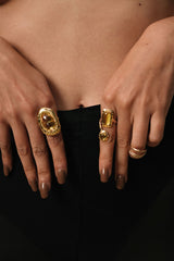 La Parfum Cocktail Vermeil Ring w. Quartz & Diamond