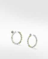 Rainbow Veto Daisy Silver Earring w. Lab-Grown Diamonds & Sapphiers
