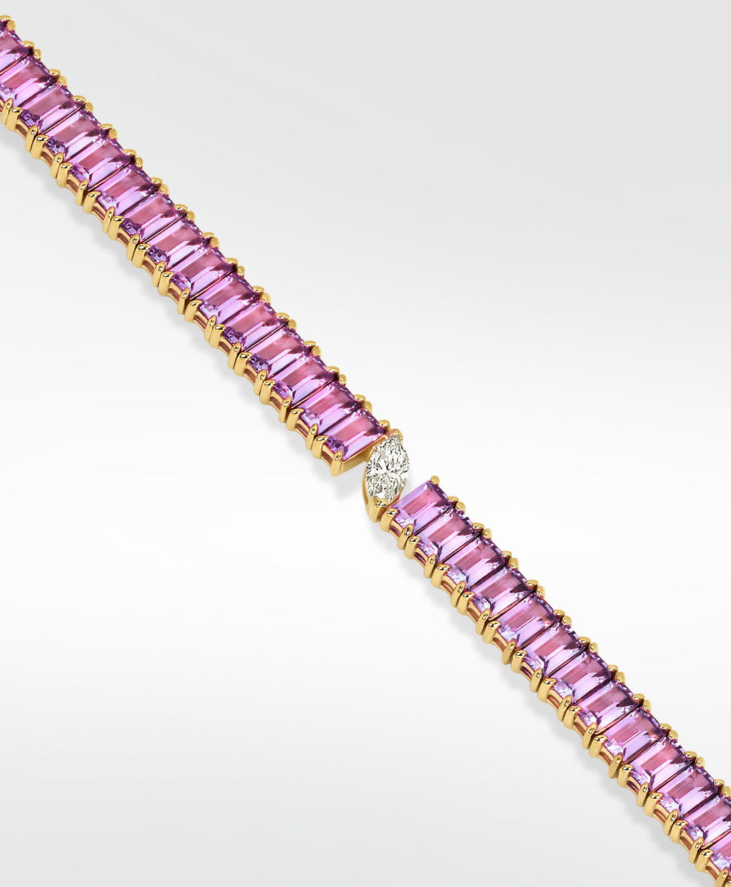 Veto Lux 14K Gold Armband W. Diamond & Saphire aus Laborgewachsen