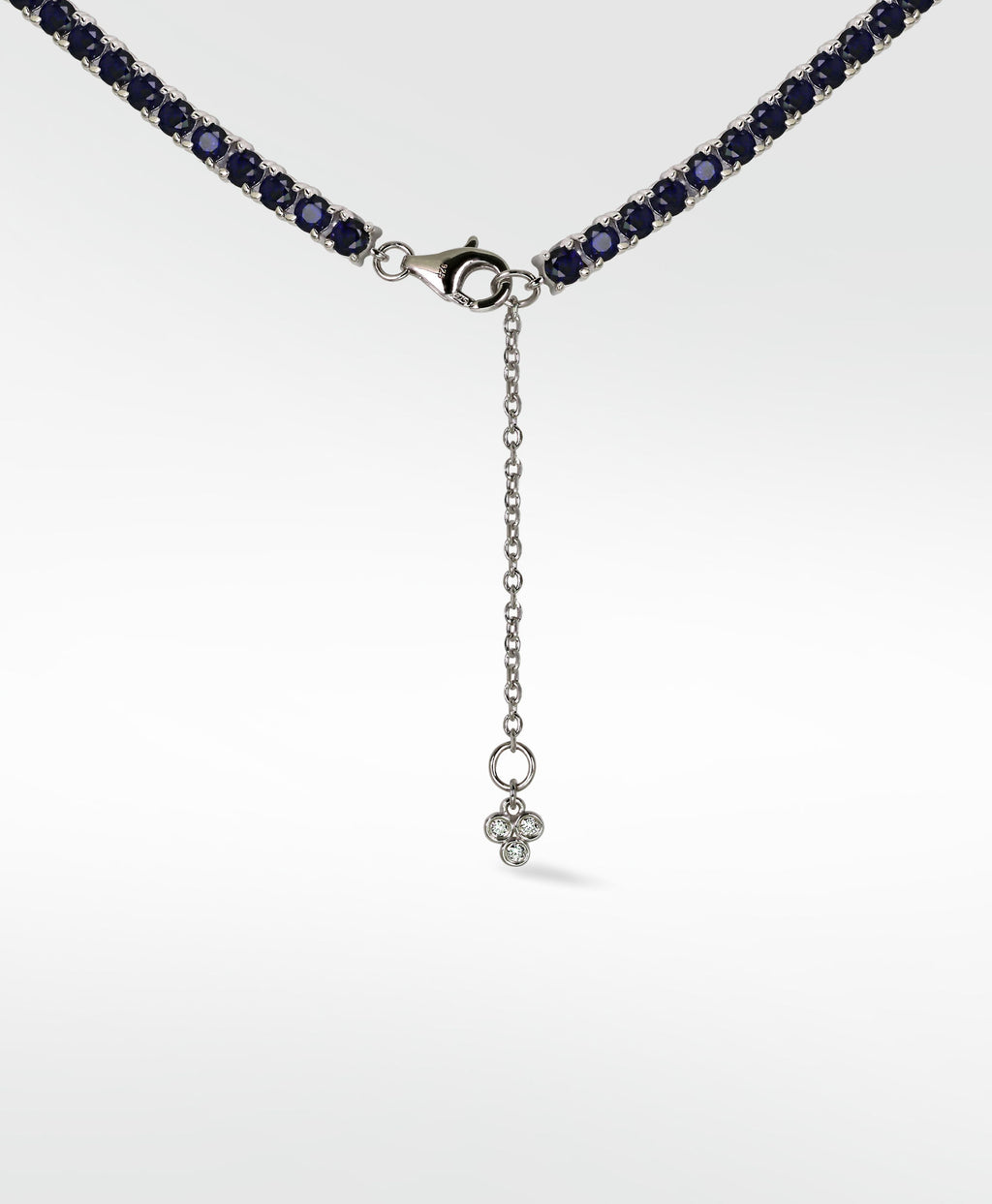 Veto Lux Eternity 14K Gold Halsketten w. Diamant & Saphir aus dem Labor