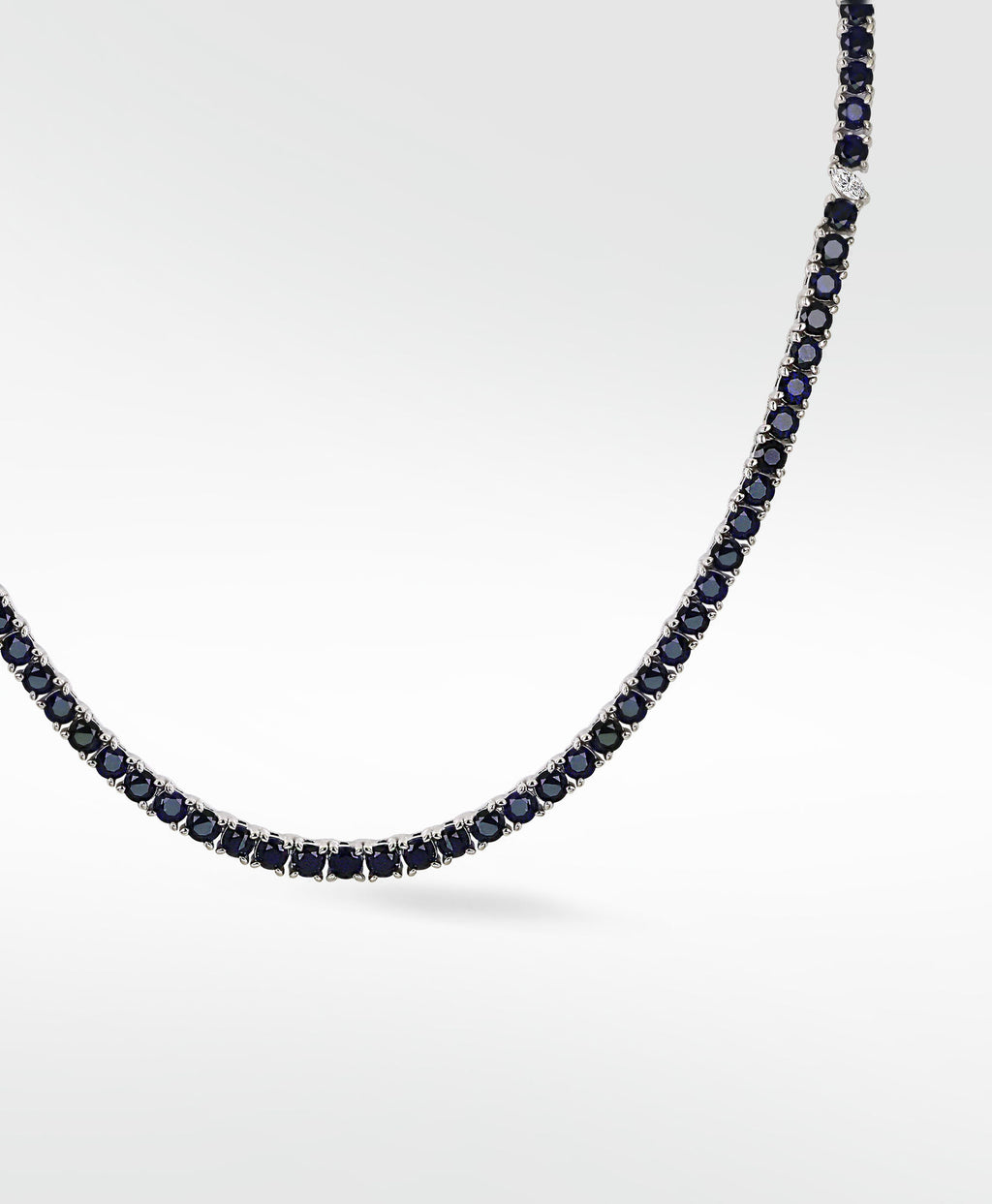 Veto Lux Eternity 14K Gold Halsketten w. Diamant & Saphir aus dem Labor