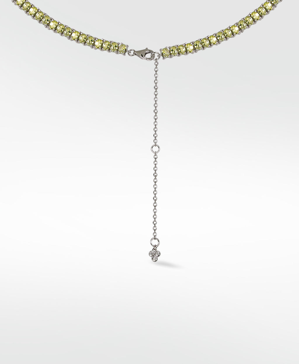 Veto Lux Oval 14k Gold Halskette w. Diamanten und Saphire im Laborgewachsen