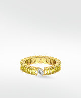Veto Lux Oval Eternity 14K Gold Ring w. Lab-Grown Diamond & Sapphires