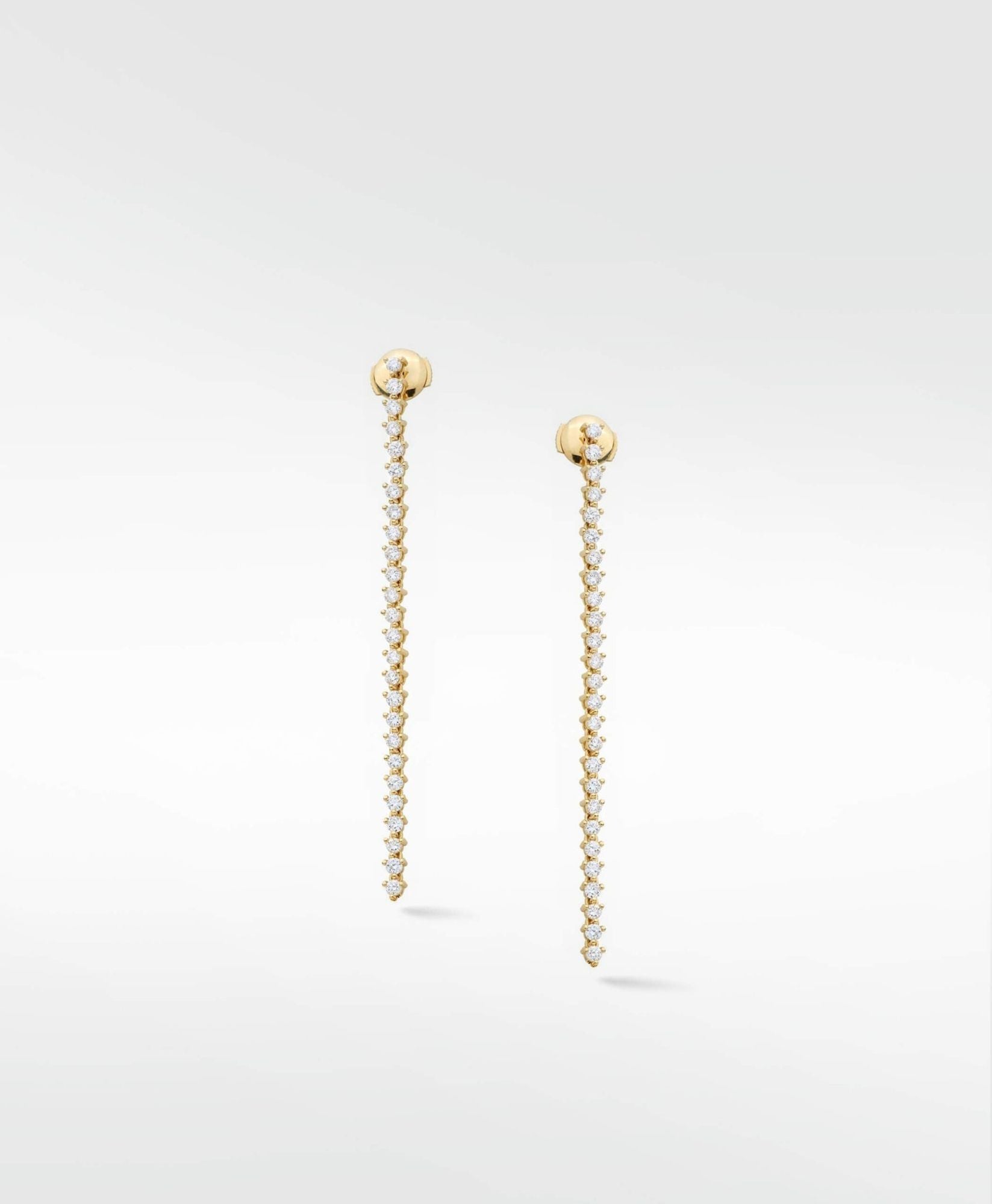 Modernist Tennis Drop 14K Guld Earrings m. Lab-Grown Diamant