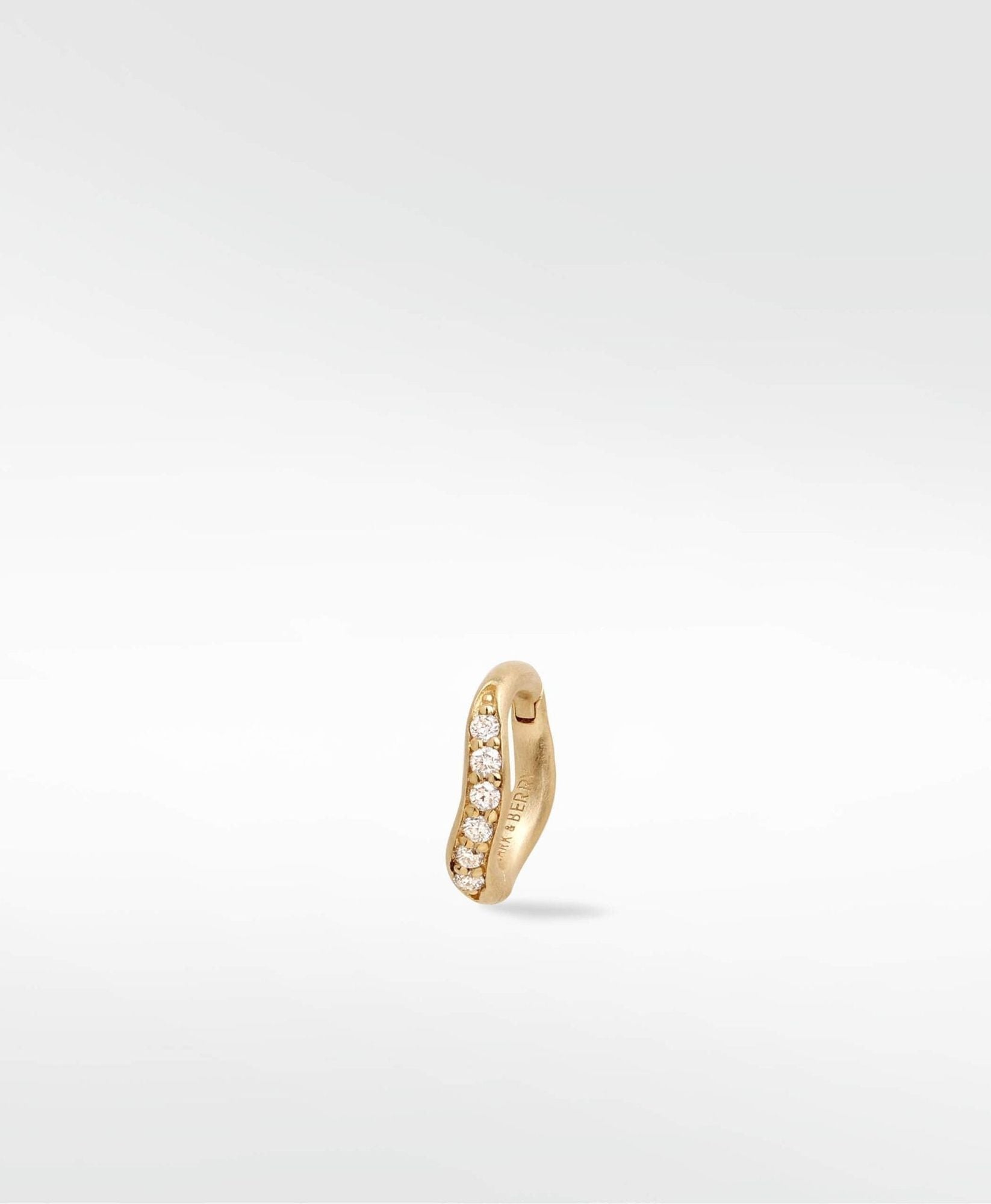 Dune Small Brushed 14K Gold Earring w. Lab-Grown Diamonds
