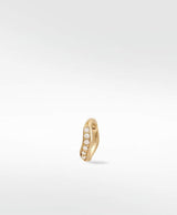 Dune Small Brushed 14K Gold Earring w. Lab-Grown Diamonds