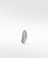 Dune Medium Brushed 14K Whitegold Earring w. Lab-Grown Diamonds