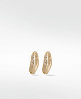 Dune Medium Brushed 14K Gold Earring w. Lab-Grown Diamonds