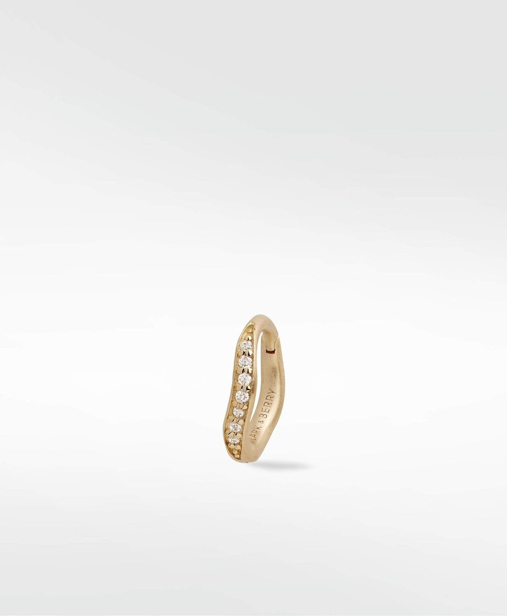 Dune Medium Brushed 14K Gold Earring w. Lab-Grown Diamonds