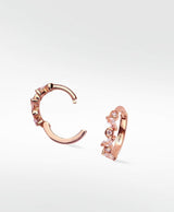 Veto Medium 14K Rosegold Hoops w. Lab-Grown Diamonds & Sapphires