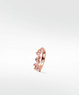 Veto Medium 14K Rosegold Hoops w. Lab-Grown Diamonds & Sapphires