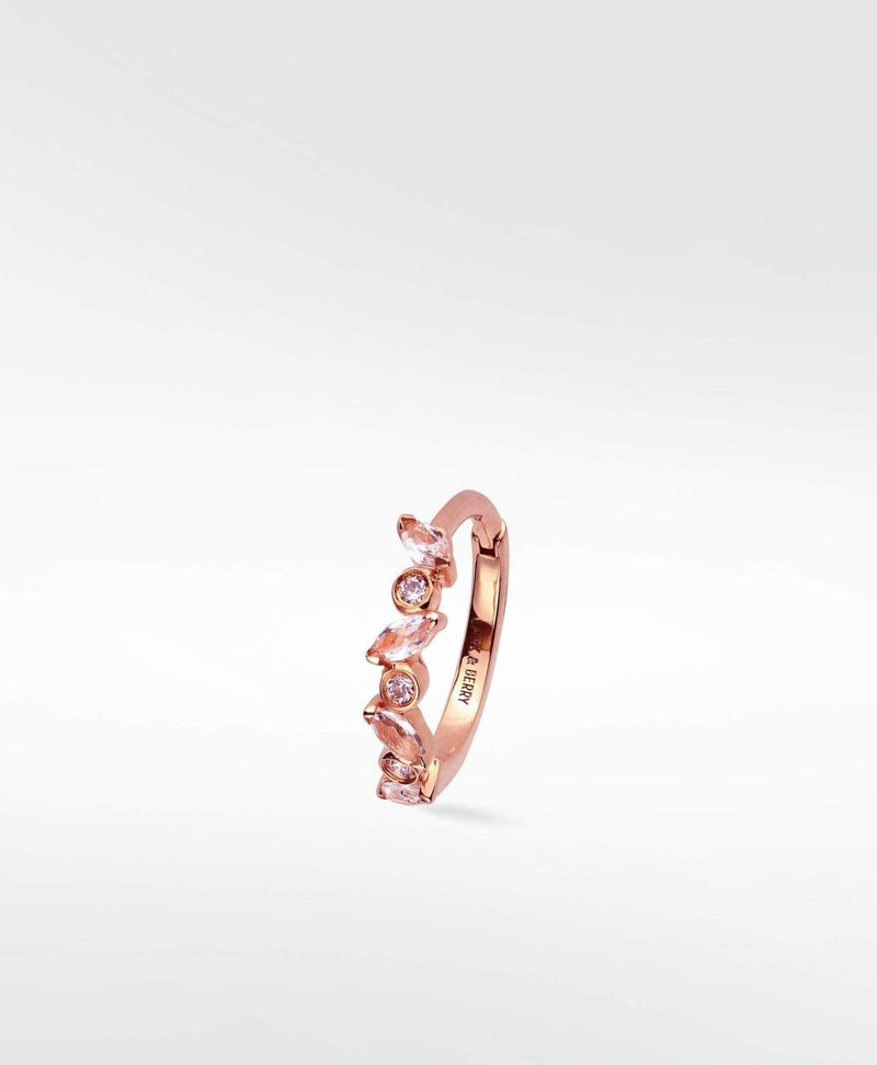 Veto Large 14K Rosegold Hoop w. Lab-Grown Diamonds & Sapphires