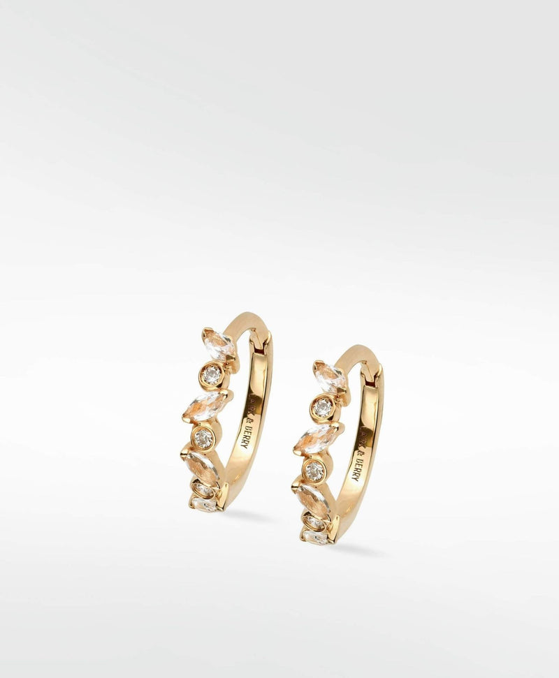 Veto Large 14K Guld Hoop m. Lab-Grown Diamanter & Safirer